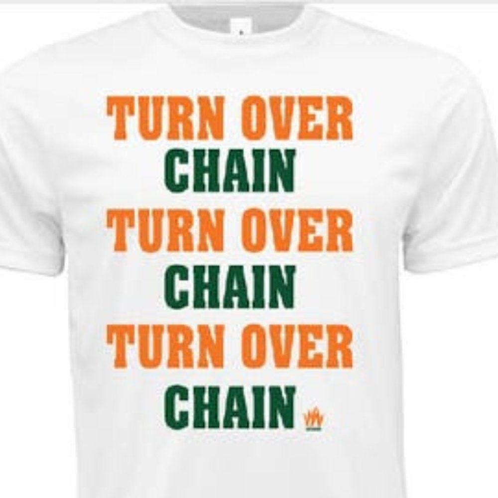 UNIVERSITY of Miami Hurricanes Turnover Chain shirt XXL‎